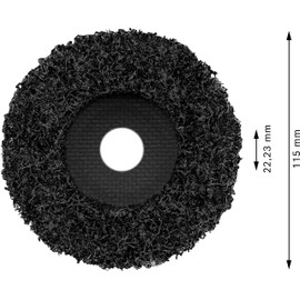 Bosch 2608607632 Metal 115mm Cleaning Fleece, Black, 115 mm