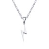 Peasimy Stainless Steel Lightning Necklace for Men Women Gothic Punk
