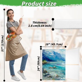 10 Pack Stretched Blank Canvases for Painting 18x24 100% Cotton Large Canvas Boards for Painting Bulk, White Painting Canvas for Oil, Acrylic Paint & Other Painting Media