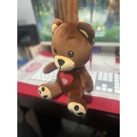 RuthieMart Osito De Peluche By RuthieMart Color Café Con Corazón En El Pecho Tamaño 10”