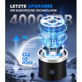 IUHFSIFS Hydrogen Water Bottle, SPE PEM Technology, SGS Certified - 4000PPB, Hydrogen Water Bottle ROHS Certified, Water Treatment in 3 Minutes, 420 ml, Black