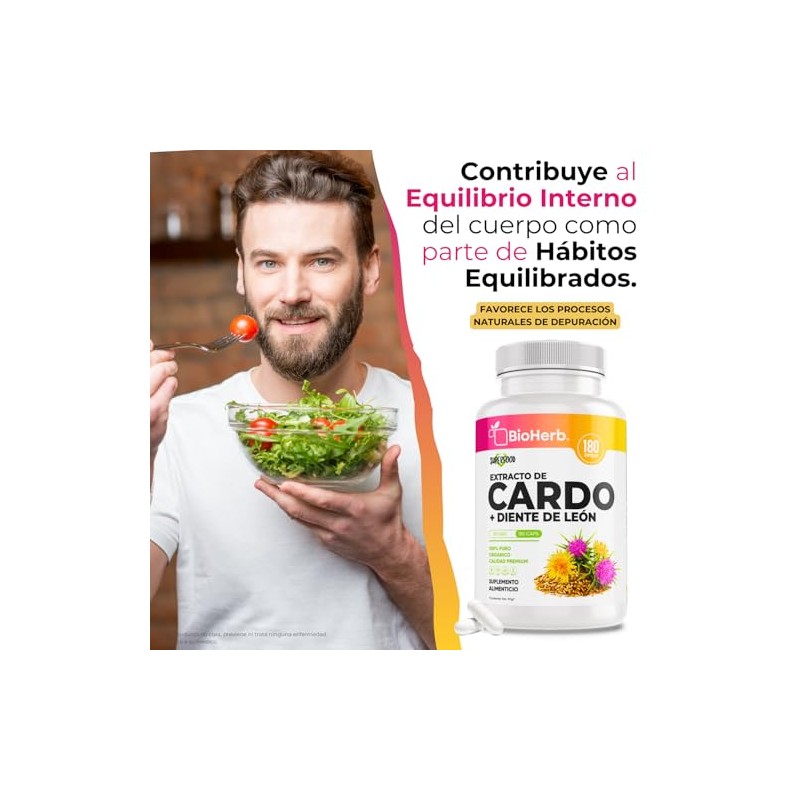 Bioherb Cardo Mariano Diente León Silimarina Estandarizada Fórmula Potenciada 180