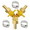 BesNPT Brass 3 Way Shut Off Valve 1/2" Hose Barb