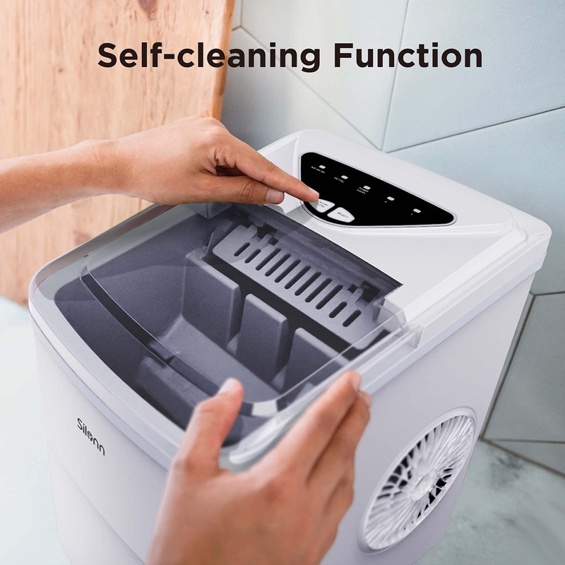 Silonn Ice Makers Countertop, 9 Bullet Ice Cubes Ready in