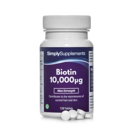 Biotin 10000 mcg Tablets | Potent One-a-Day Formula for Healthy Hair & Skin | Vegan & Vegetarian Friendly | 120 Tablets = 4 Month Supply | Vegetarian Safe | Manufactured in The UK