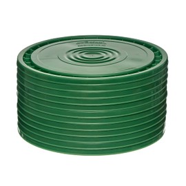 Consolidated Plastics Food Grade Easy Peel Lids for 3.5, 5, 6 and 7 Gallon Buckets (12 Pack) BPA Free Reusable Pail Lids, Durable HDPE, Made in USA (Green)