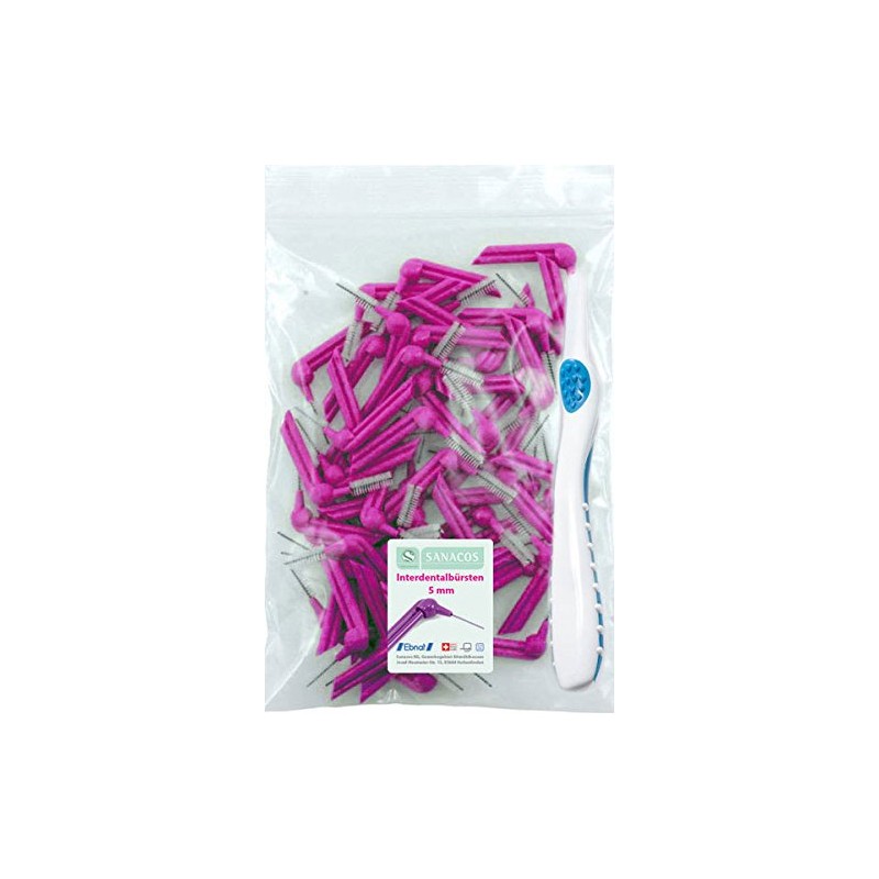 Sanacos Interdental Brushes 5 mm (0.8 mm) Pack of 60