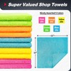 FIXSMITH Microfiber Cleaning Cloth, 100 Pack Shop Towels, Micro Fiber