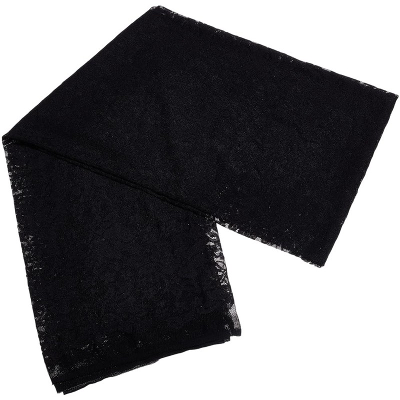 CABODYALS 160CM Black Stretch Lace Vintage Floral Fabric for Sewing
