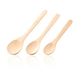 Wooden Spoons, Tablespoons, Pack of 3 Wooden Soup Spoons, 17/15/13 cm, Wooden Spoons, Environmentally Friendly Cutlery, Soup Spoon, Coffee, Tea, Honey, Natural Wood Spoon, Kitchen Accessories, Wooden