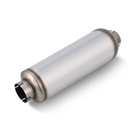 LCGP 4" Inlet Diesel Exhaust Muffler, 4'' Inlet & Outlet Universal Resonator, 30'' Overall Length Stainless Steel Mufflers, Straight Through Design, welded On Muffler Resonator