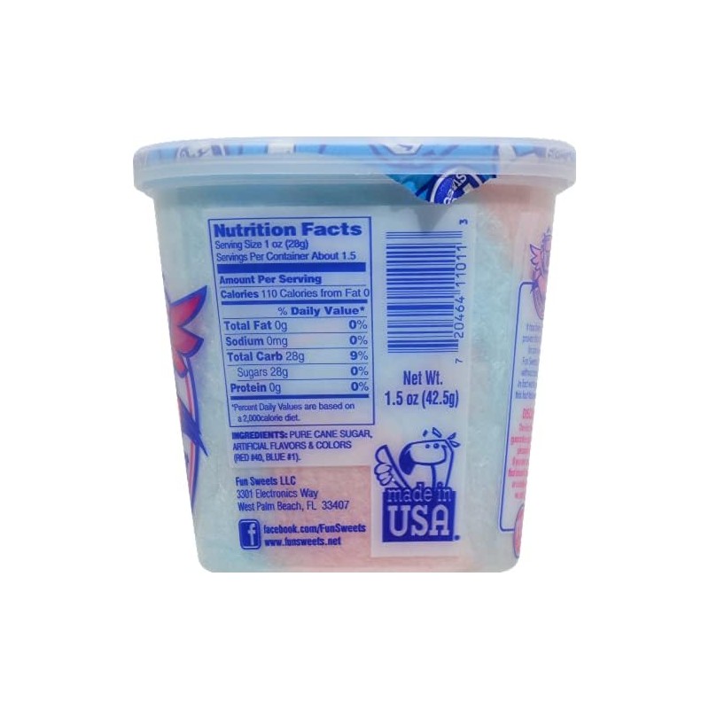 Fun Sweets, Cotton Candy Classic - Cup, 1.5 Ounce, Count