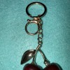Mint Cherry Bag Charm Keychain Resin and Metal Gold tone