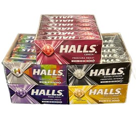 Halls Hard Candy - Assorted Flavors- 1 Pack with 12 Pieces - Snack sweet Candies Bonbon Soft Chewy - Specification: Halls Extra Strong