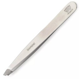 Regine Switzerland Diamond Tip Slant Tweezer, Stainless Steel Precision Tweezers for Eyebrow & H...