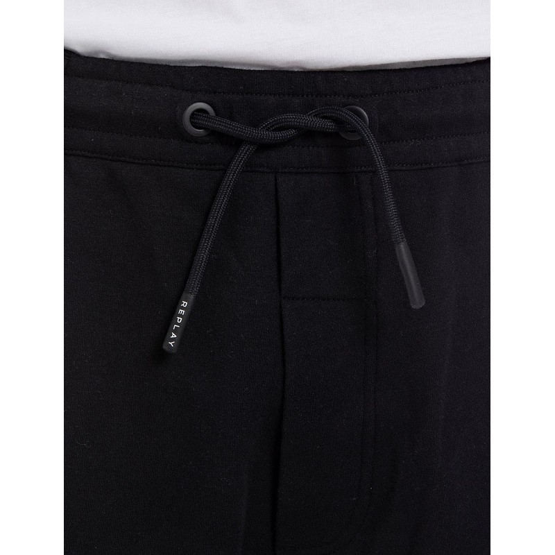 Replay Mens Drawstring Cargo Shorts, Black 098