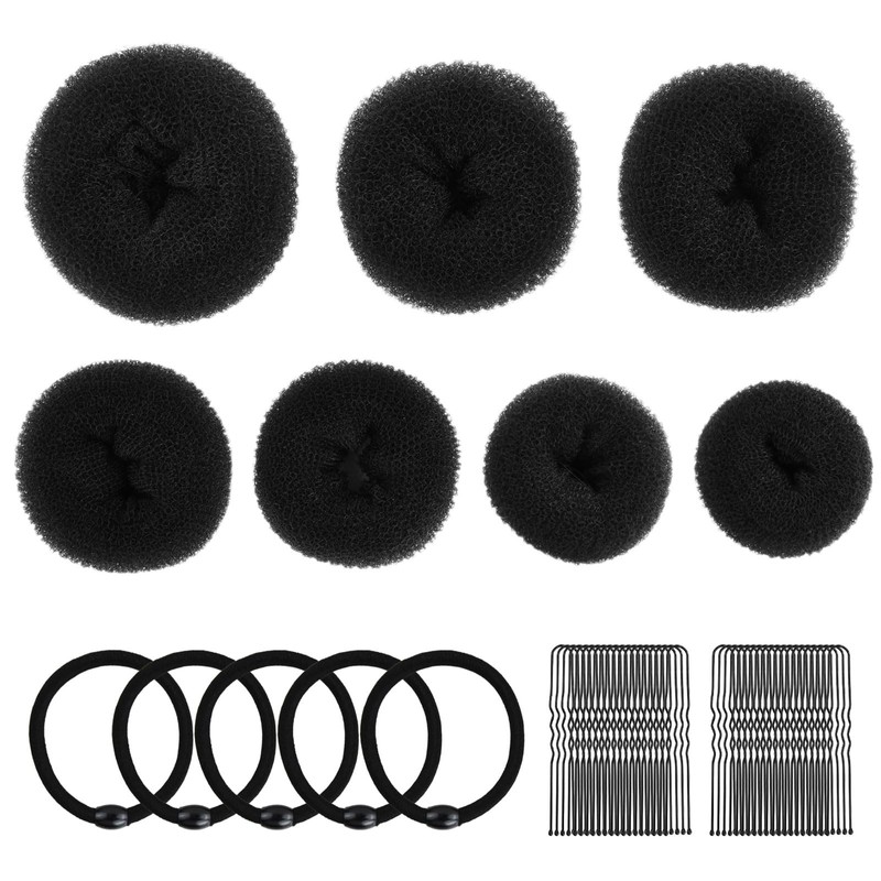 Nivofu Hair Donut Bun Maker Set, 7 Piezas Hair Bun