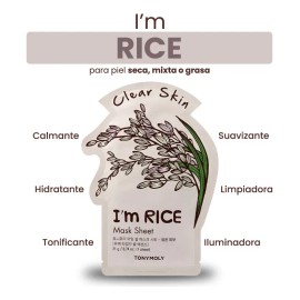 Mascarilla Facial Arroz Hidratación Y Piel Limpia Tonymoly