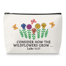 Christian Makeup Bag for Women Inspirational Gift for Friends BFF Religious Gift for Sister Mom Motivational Cosmetic Bag for Daughter Spiritual Present for Student Christmas Birthday Present Idea