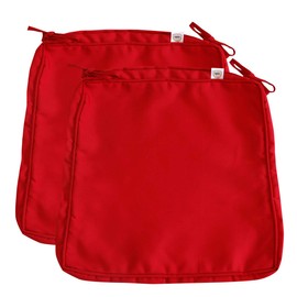 Funda de cojín Vanteriam para silla de patio resistente al agua con ribetes, tamaño grande de 19 pulgadas x 20 pulgadas x 3 pulgadas, lavables solo fundas de repuesto, paquete de 2