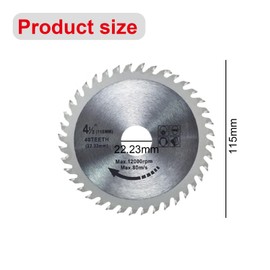 DEFIYEAR 3 Pieces 115mm Wood Cutting Blade, Circular Saw Blades Carbon Steel - 40 Teeth TCT for Woodworking, Compatible with Angle Grinders, Includes 20mm & 16mm Reduction Rings for Precision Cuts