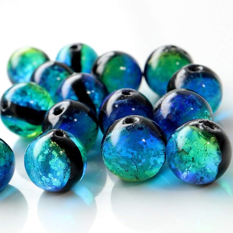 Gold Stone Keramarin Firefly Glass, 0.4 inches (10 mm), Grain