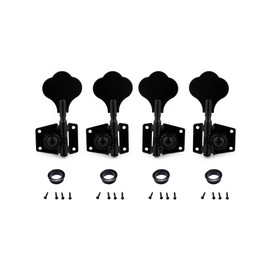 Metallor Bass Tuning Machines Tuning Pegs Tuning Keys Machine Heads Tuners Vintage Open Gear 2 Left 2 Right for P Bass J Bass Guitar Parts Replacement Black.