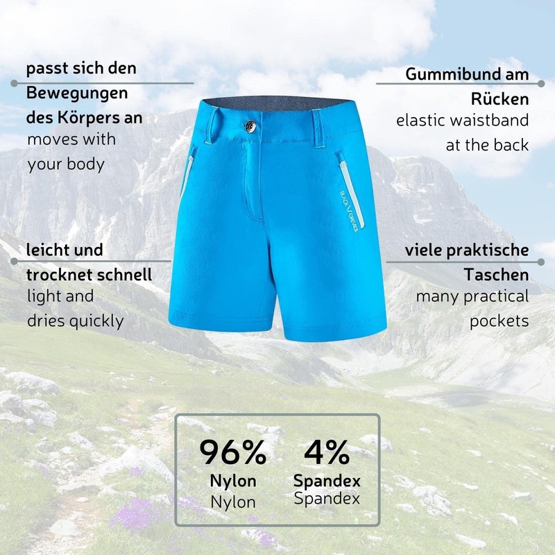 Black Crevice Women's Short Classic Shorts, pink/steel blue
