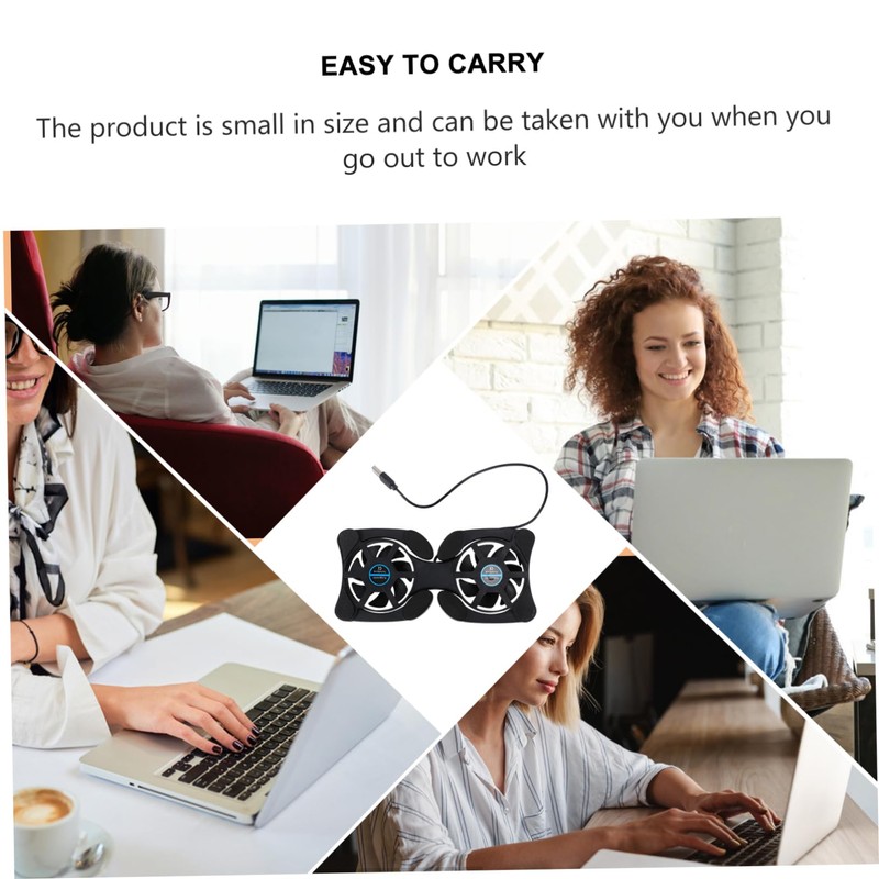 Gatuida Portable Notebook Cooling Pad 2 Fans Laptop Cooler Large