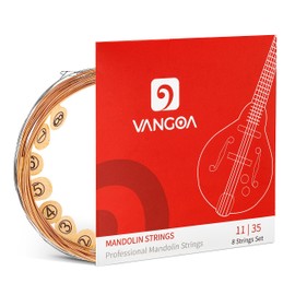 Vangoa Cuerdas de mandolina, 90/10 bronce sellado al aspiradora para mandolina de 8 cuerdas, ligero, 10-35