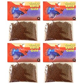 4 Packs Goldfish Pellets Betta Gold Baby Fish Food 1.25oz Floating Each Tropical