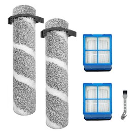 Roller Brushes & HEPA Filters Replacement Kit for BISSELL CrossWave OmniForce EDGE, 3930F, 3933, 3930 Cordless Multi-Surface Hard Floor Cleaner Wet Dry Vacuum - 2 Brush Rollers, 2 Filters Accessories