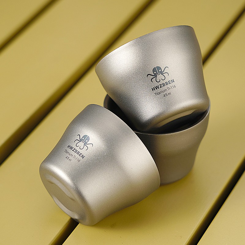 Titanium Tea Pot Cups Set Outdoor Camping Tea Service Lightweight