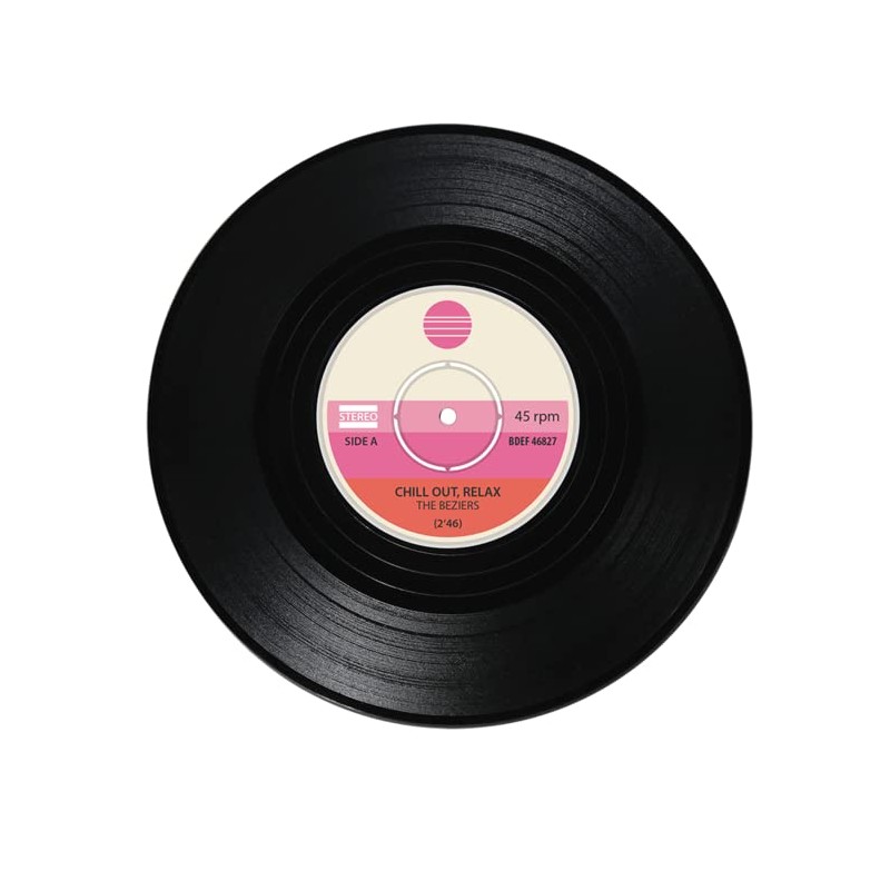 4 x Retro Style Vinyl Coasters/10.5cm Diameter