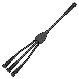 BTF-LIGHTING 2 Core 2 pin Small Size IP68 Y Shape 1 Male-Divided-3 Female Spillter Connctor Black Plastics 22AWG 15mm Metal Metal Nut Support All BTF-LIGHTING 2 pin Connector