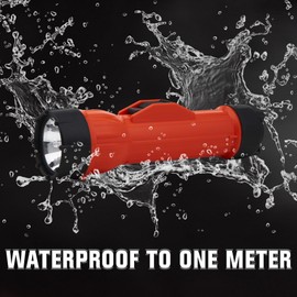 BRIGHT STAR Worksafe 2217 Intrinsically Safe, Water-Resistant 2D Cell LED Flashlight Rugged, Emergency Light for Hazardous Environments, 80 Lumens, 100 Meter Beam Distance Industrial Torch