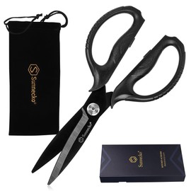 Sunnecko Kitchen Scissors, Cooking Scissors, Kitchen Shears, Detachable, Dishwasher Safe, Stainless Steel, Titanium Coating, Black