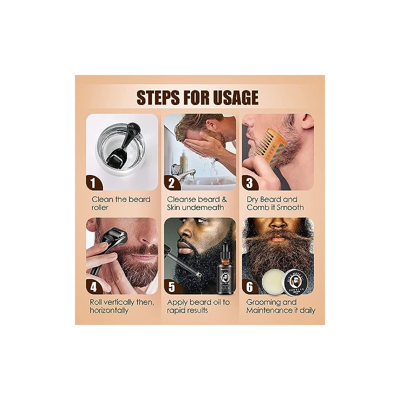 Varolan Kit de Crecimiento y Aseo de Barba - Aceite