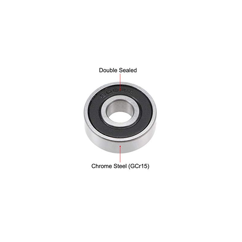 sourcing map 608-2RS Deep Groove Ball Bearing 8x22x7mm Double Sealed