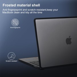 WAYIFON Case for MacBook Air 13.6 Inch A3240 A3113 A2681 (2022 2023 2024 2025),Anti-Cracking Heavy Duty TPU Bumper Hard Case for MacBook Air 13.6 with M2 M3 M4 Chip, Transparent Black