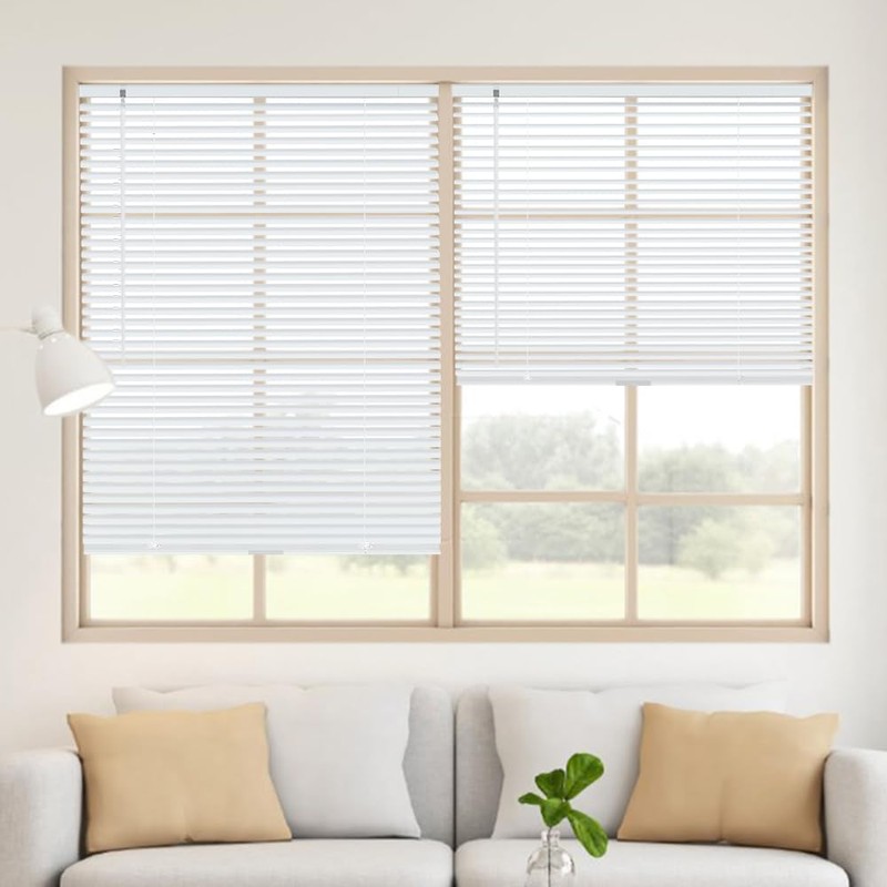 HIDODO Aluminum Mini Blinds for Windows Cordless Horizontal Window Blinds,