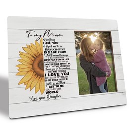 To Mom Gift Picture Plaque Décor, Picture Framed Gift Wood Plaque Sign, Farmhouse Sunflower Picture Frame, Beautiful Mom Photo Frame Gift, Grateful Gift for Mom from Daughter, Mother's Day Gift