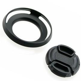 Thin Wide Metal Lens Hood for Wide Angle Lenses, Screw-in 1.9 inches (49 mm) (with Cap), Filter Diameter Attachment