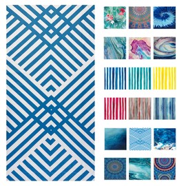 Luxton Beach Towel 160x80cm Quick Dry Towel, Pool Swimming Towel Lightweight Outdoor Towel (Large, Blue Zigzag)