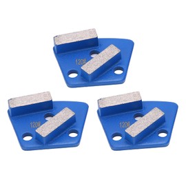 3pcs Trapezoid Grinding Shoes for Concrete Paint Floor, Floor Grinding Discs, Metal Polishing Pads, Cutting Pads with Long Teeth, Coating Disc, Blue 120 Grit