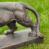 Glitzhome Guardian Walking Lion Garden Statue MGO Outdoor Decoration, 24.5"