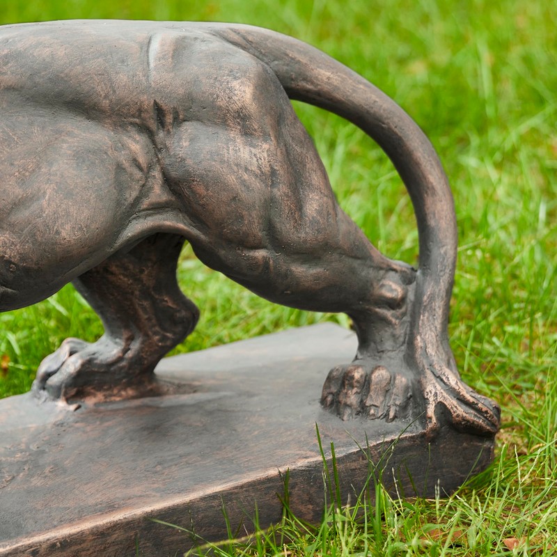 Glitzhome Guardian Walking Lion Garden Statue MGO Outdoor Decoration, 24.5"