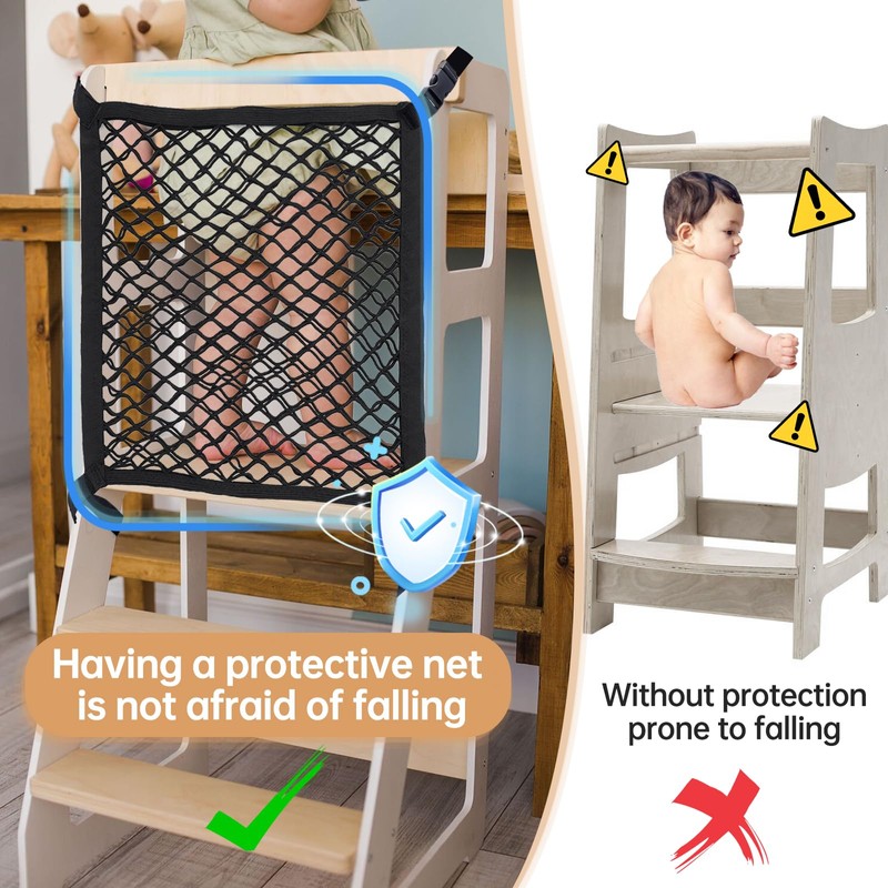 XGKHOM Toddler Tower Safety Net, Toddler Learning Tower Safety Net