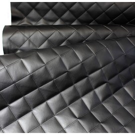 VViViD Bycast65 Black Quilted 3" x 3" Diamond Pattern Padded Marine Vinyl Roll (10ft x 54")