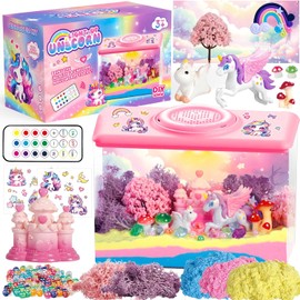 HYASIA - Kit de terrario con iluminación de unicornio para niños, luz nocturna con control remoto y música, manualidades para niños de 8 a 12 años, regalo perfecto de cumpleaños para niñas de 4 a 12